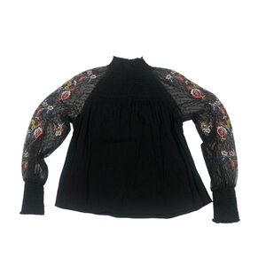 Banjara Mesh Embroidery Lantern Sleeve Blouse Boho Fairy Whimsigoth Medium